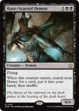 [184]【EN】【FOIL】ルーン傷の悪魔/Rune-Scarred Demon【FDN】[R][黒]