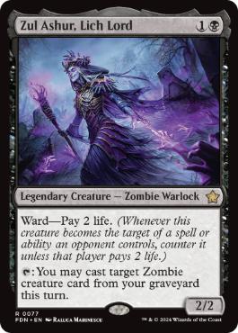 [077]【EN】【FOIL】死者の王、ザル・アシュール/Zul Ashur, Lich Lord【FDN】[R][黒]