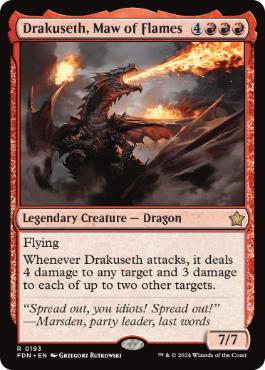 [193]【EN】【FOIL】炎の大口、ドラクセス/Drakuseth, Maw of Flames【FDN】[R][赤]