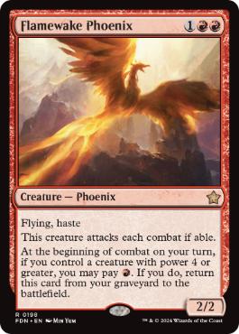 [198]【EN】【FOIL】炎跡のフェニックス/Flamewake Phoenix【FDN】[R][赤]