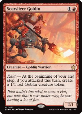 [093]【EN】【FOIL】焦がし切りのゴブリン/Searslicer Goblin【FDN】[R][赤]