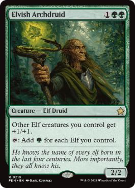 [219]【EN】【FOIL】エルフの大ドルイド/Elvish Archdruid【FDN】[R][緑]