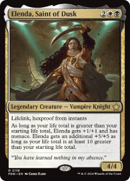 [119]【EN】【FOIL】薄暮の聖人、エレンダ/Elenda, Saint of Dusk【FDN】[R][多色]