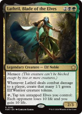 [242]【EN】【FOIL】エルフの刃、ラスリル/Lathril, Blade of the Elves【FDN】[R][多色]