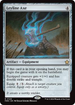 [129]【EN】【FOIL】力線の斧/Leyline Axe【FDN】[R][茶]