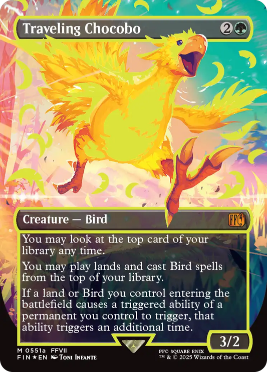 [551]【EN】【ネオンインクFOIL黄】■ボーダーレス■旅するチョコボ/Traveling Chocobo【FIN】[M][緑]