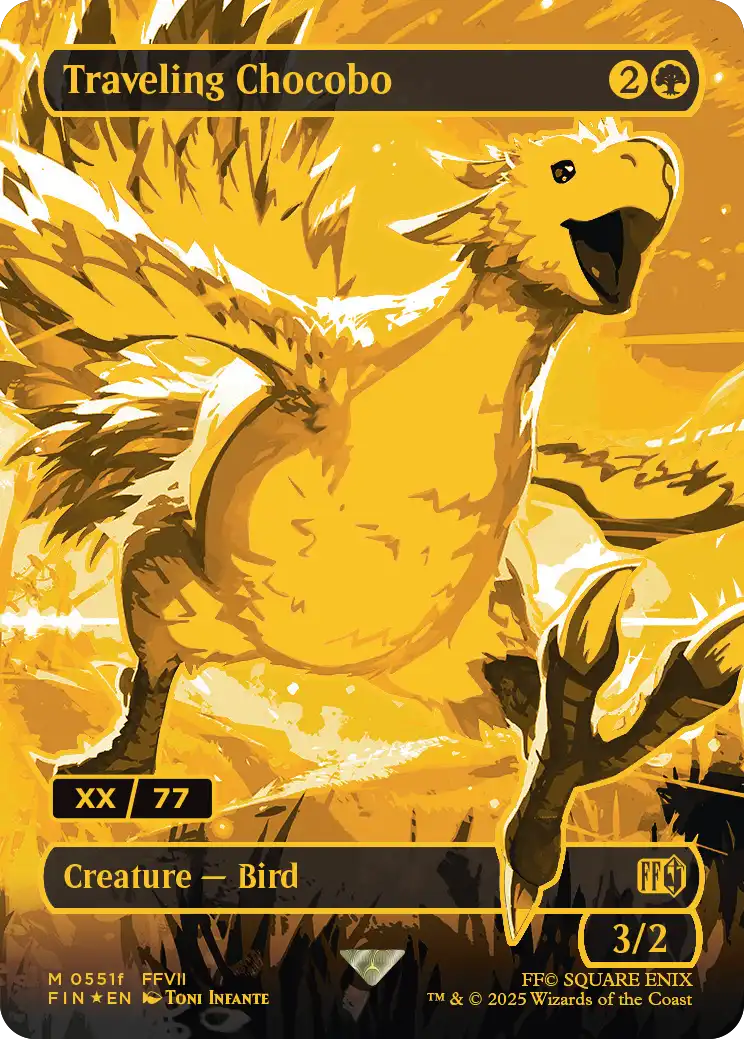 [551]【EN】【FOIL】■ボーダーレスシリアル■旅するチョコボ/Traveling Chocobo【FIN】[M][緑]
