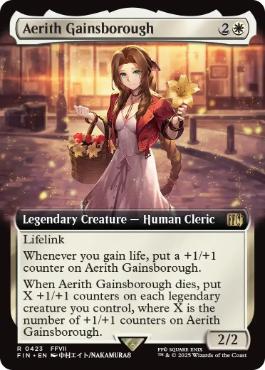 [423]【EN】【FOIL】■拡張アート■エアリス・ゲインズブール/Aerith Gainsborough【FIN】[R][白]