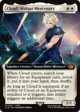 [427]【EN】【FOIL】■拡張アート■ミッドガルの傭兵、クラウド/Cloud, Midgar Mercenary【FIN】[M][白]
