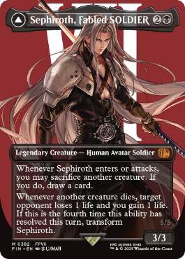 [382]【EN】【FOIL】■ボーダーレス■威名のソルジャー、セフィロス/Sephiroth, Fabled SOLDIER【FIN】[M][黒]