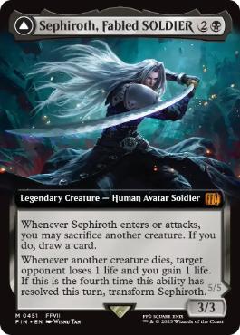 [451]【EN】【FOIL】■拡張アート■威名のソルジャー、セフィロス/Sephiroth, Fabled SOLDIER【FIN】[M][黒]