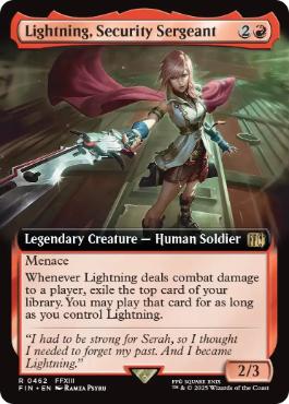 [462]【EN】【FOIL】■拡張アート■刃向かう者、ライトニング/Lightning, Security Sergeant【FIN】[R][赤]