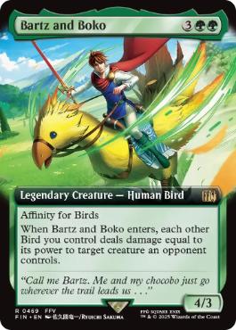 [469]【EN】【FOIL】■拡張アート■バッツとボコ/Bartz and Boko【FIN】[R][緑]