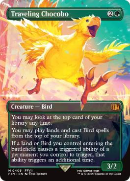 [406]【EN】【FOIL】■ボーダーレス■旅するチョコボ/Traveling Chocobo【FIN】[M][緑]