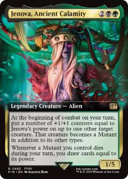 [493]【EN】【FOIL】■拡張アート■古代の災厄、ジェノバ/Jenova, Ancient Calamity【FIN】[R][多色]