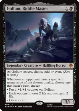 [070]【EN】【FOIL】なぞなぞ名人、ゴラム/Gollum, Riddle Master【HOB】[M][黒]