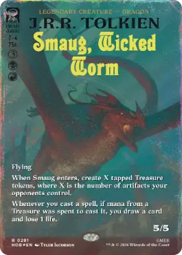 [281]【EN】【サージFOIL】■ボーダーレス■悪い長虫、スマウグ/Smaug, Wicked Worm【HOB】[R][多色]