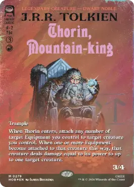 [279]【EN】【サージFOIL】■ボーダーレス■山の王、ソーリン/Thorin, Mountain-king【HOB】[M][赤]