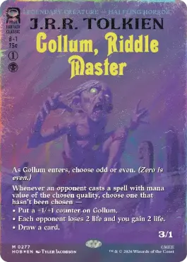 [277]【EN】【サージFOIL】■ボーダーレス■なぞなぞ名人、ゴラム/Gollum, Riddle Master【HOB】[M][黒]