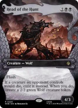 [224]【EN】【FOIL】■ボーダーレス■狩猟群の頭目/Head of the Hunt【HOB】[R][黒]