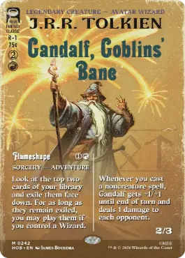 [242]【EN】■ボーダーレス■ゴブリンの災い、ガンダルフ/Gandalf, Goblins' Bane【HOB】[M][赤]