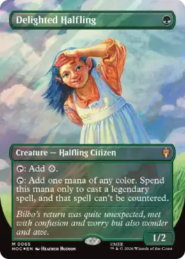 [065]【EN】【サージFOIL】■ボーダーレス■喜ぶハーフリング/Delighted Halfling【HOC】[M][緑]