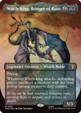 [061]【EN】【サージFOIL】■ボーダーレス■破滅をもたらす者、魔王/Witch-king, Bringer of Ruin【HOC】[M][黒]