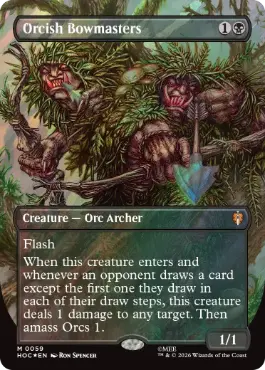 [059]【EN】【サージFOIL】■ボーダーレス■オークの弓使い/Orcish Bowmasters【HOC】[M][黒]