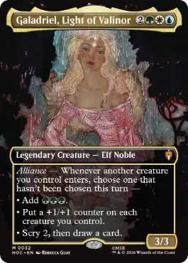 [032]【EN】【FOIL】■ボーダーレス■ヴァリノールの光、ガラドリエル/Galadriel, Light of Valinor【HOC】[M][多色]