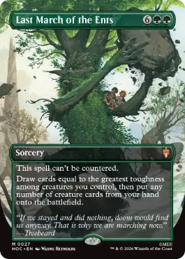 [027]【EN】【FOIL】■ボーダーレス■エント最後の進軍/Last March of the Ents【HOC】[M][緑]
