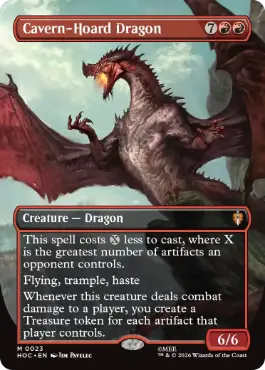 [023]【EN】【FOIL】■ボーダーレス■洞窟に宝蓄えしドラゴン/Cavern-Hoard Dragon【HOC】[M][赤]