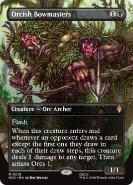 [019]【EN】【FOIL】■ボーダーレス■オークの弓使い/Orcish Bowmasters【HOC】[M][黒]