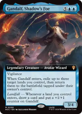 [099]【EN】■拡張アート■影の仇敵、ガンダルフ/Gandalf, Shadow's Foe【HOC】[M][青]