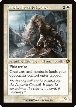 [351]【EN】【FOIL】■旧枠■異端聖戦士、サリア/Thalia, Heretic Cathar【INR】[R][白]