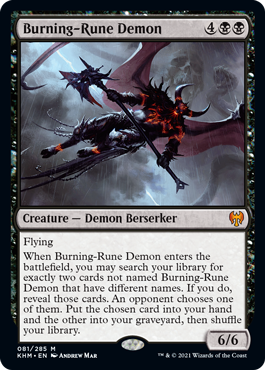 [081]【EN】燃えルーンの悪魔/Burning-Rune Demon【KHM】[M][黒]
