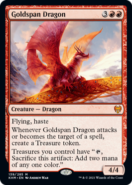 [139]【EN】黄金架のドラゴン/Goldspan Dragon【KHM】[M][赤]
