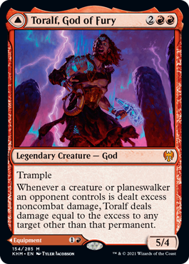 [154]【EN】怒りの神、トラルフ/Toralf, God of Fury【KHM】[M][赤]