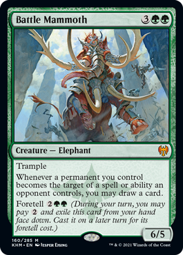 [160]【EN】【FOIL】戦闘マンモス/Battle Mammoth【KHM】[M][緑]