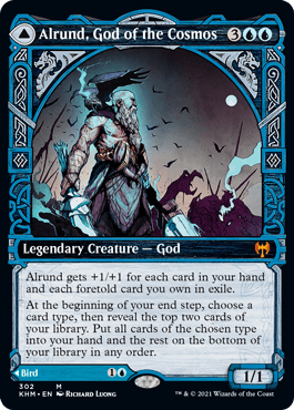 [302]【EN】【FOIL】■ショーケース■星界の神、アールンド/Alrund, God of the Cosmos【KHM】[M][青]