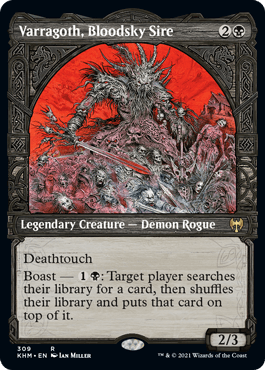 [309]【EN】【FOIL】■ショーケース■血空の主君、ヴェラゴス/Varragoth, Bloodsky Sire【KHM】[R][黒]