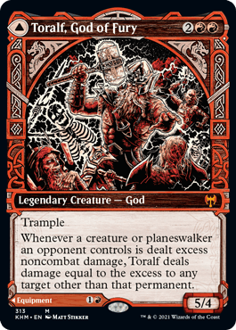 [313]【EN】【FOIL】■ショーケース■怒りの神、トラルフ/Toralf, God of Fury【KHM】[M][赤]