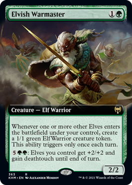 [363]【EN】【FOIL】■拡張アート■エルフの戦練者/Elvish Warmaster【KHM】[R][緑]