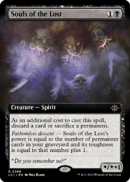 [369]【EN】【FOIL】■拡張アート■迷いし者の魂/Souls of the Lost【LCI】[R][黒]