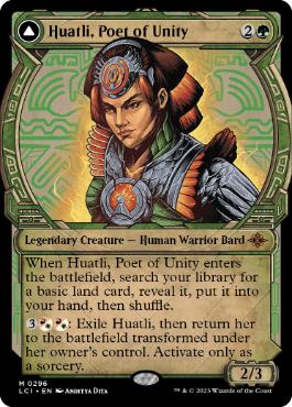 [296]【EN】【FOIL】■ショーケース■統一の詩人、ファートリ/Huatli, Poet of Unity【LCI】[M][緑]