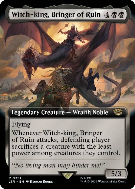 [391]【EN】■拡張アート■破滅をもたらす者、魔王/Witch-king, Bringer of Ruin【LTR】[R][黒]