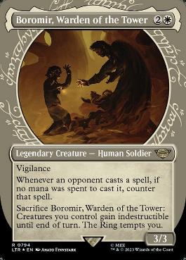 [794]【EN】【サージFOIL】■ショーケース■塔の長官、ボロミア/Boromir, Warden of the Tower【LTR】[R][白]