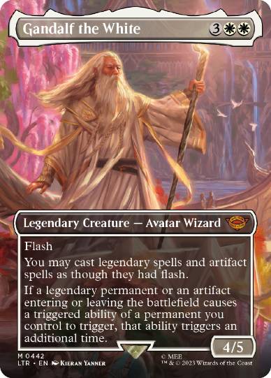 [442]【EN】【FOIL】■ボーダーレス■白のガンダルフ/Gandalf the White【LTR】[M][白]