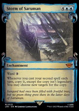 [523]【EN】【銀幕FOIL】■ショーケース■サルマンの嵐/Storm of Saruman【LTR】[M][青]