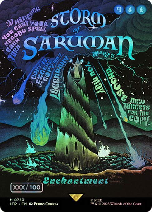 [733]【EN】【ダブルレインボウFOIL】■ボーダーレス■サルマンの嵐/Storm of Saruman【LTR】[M][青]