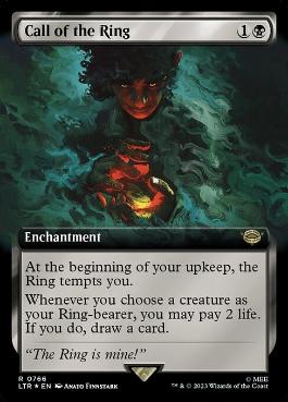 [766]【EN】【サージFOIL】■拡張アート■指輪の誘い/Call of the Ring【LTR】[R][黒]
